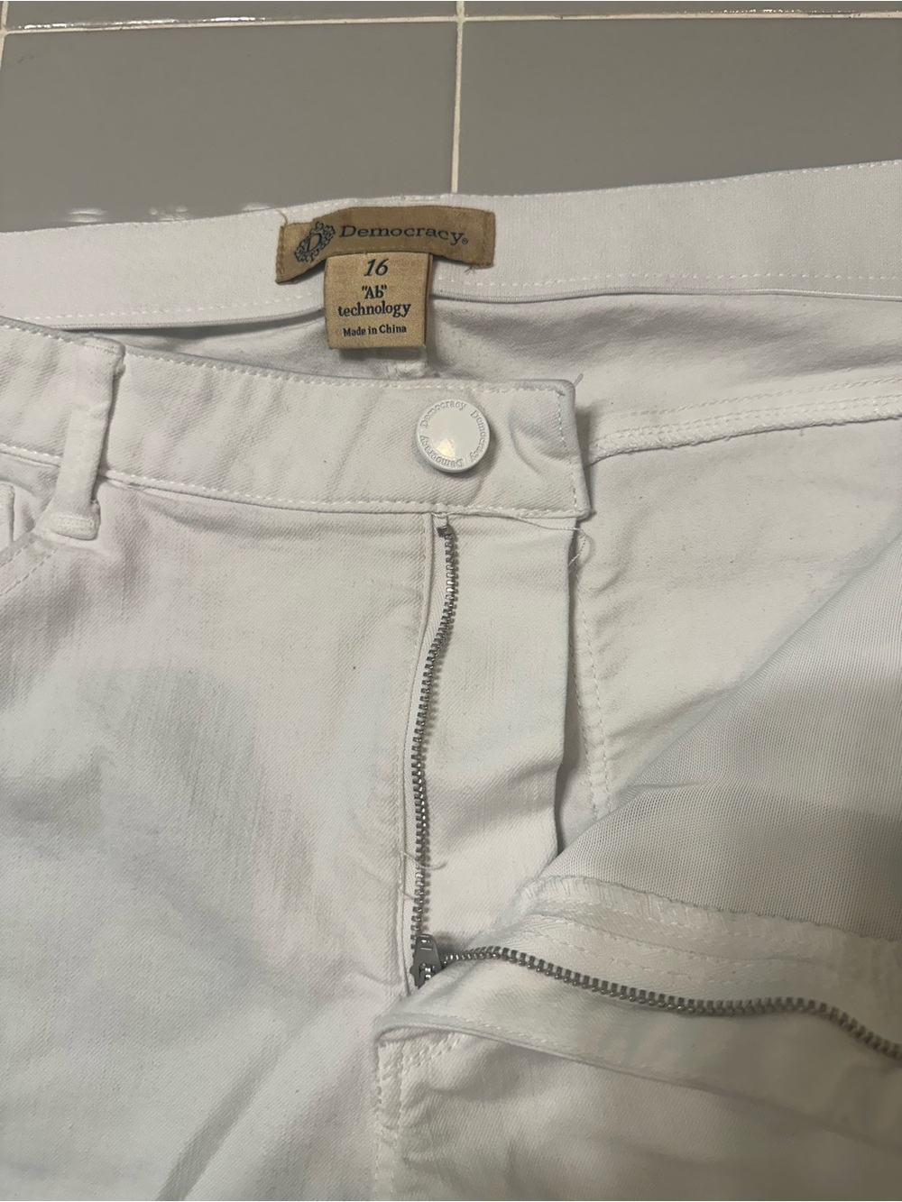 Democracy High-Rise White Jeans